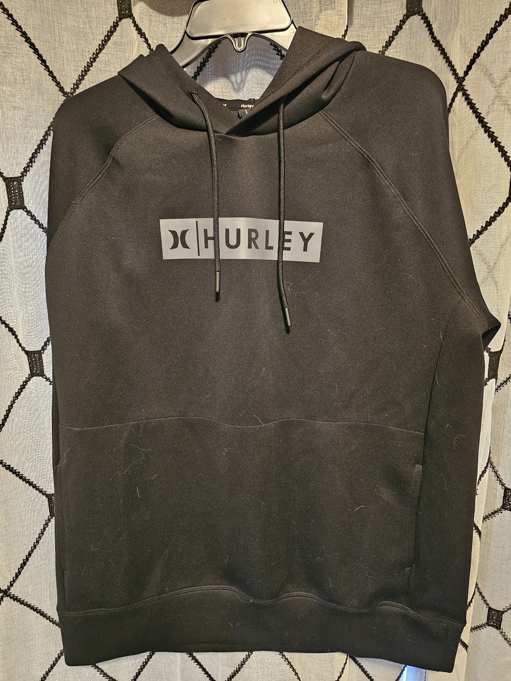 Hurley Black Hoodie with Gray Logo
